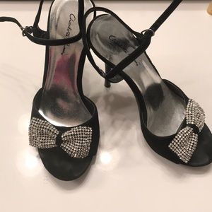 Rhinestone bow dress heels/ stilletos